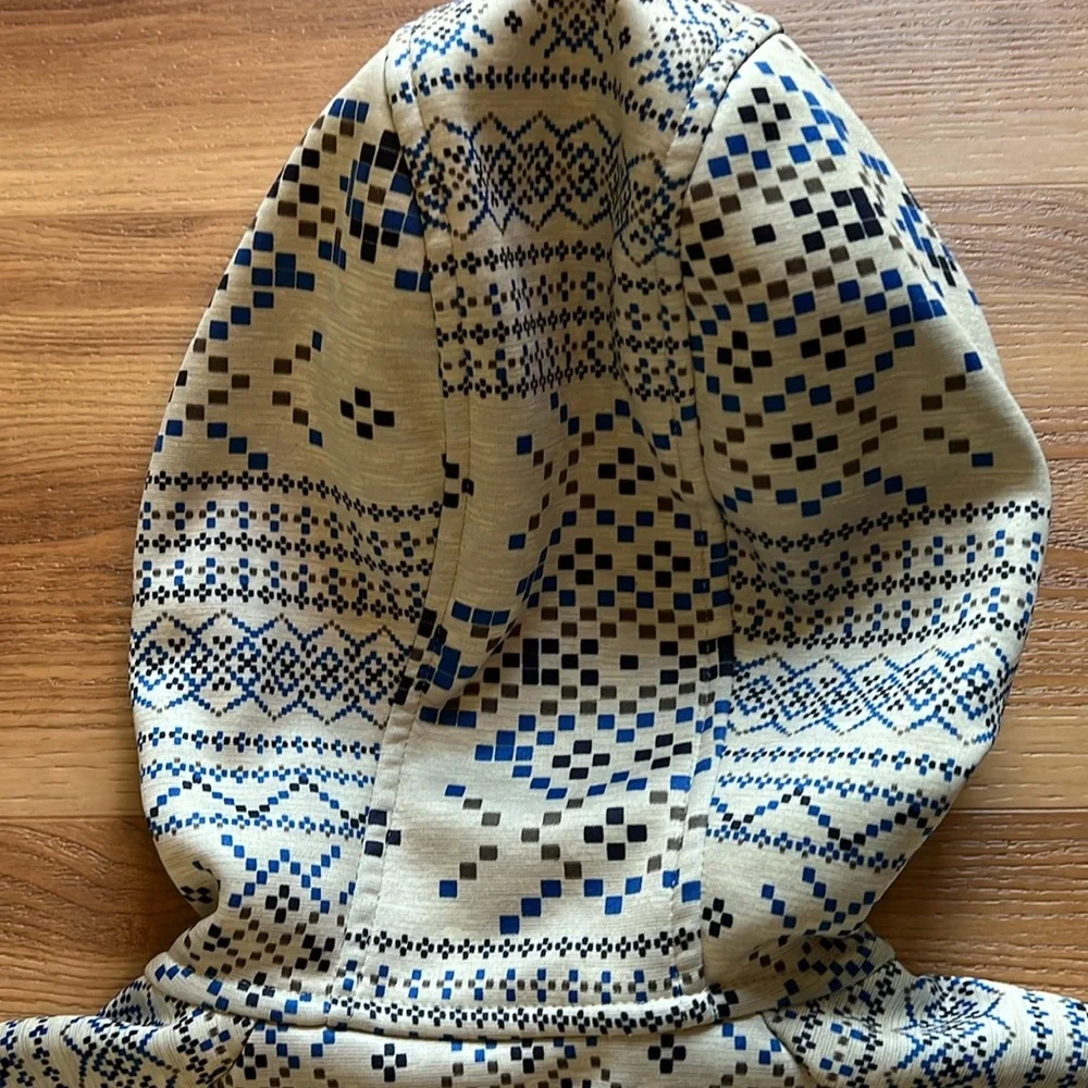 Burton WB Peak Hoodie Sweatshirt Fair Isle Fleece Lined - Picture 7 of 8